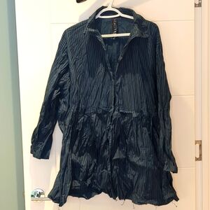 Sz 2 Kaliyana Empire Shirt Blue and Black Stripe